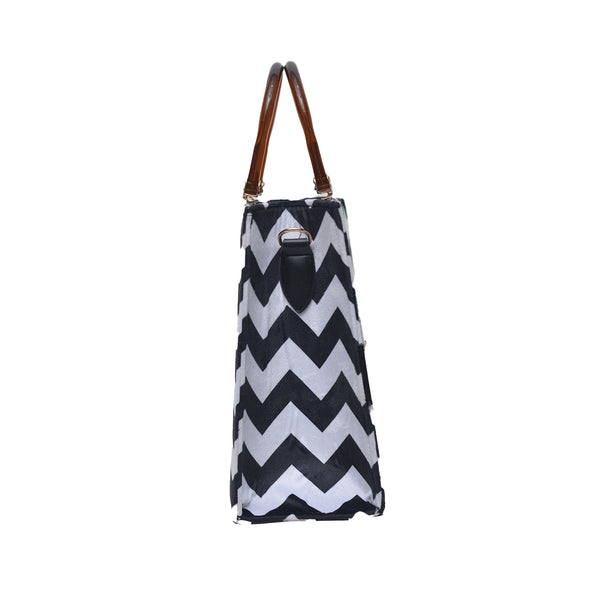 MR Fashion Zigzag Tote Bag (White & Black)