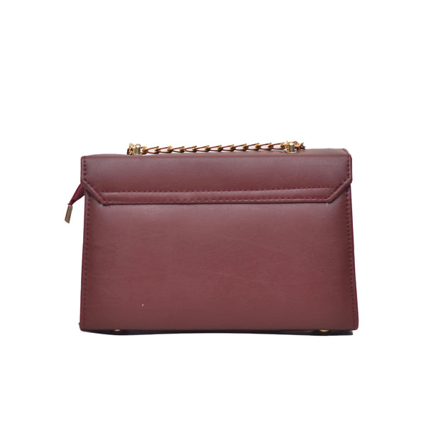 Classic Envelope Shaped Crossbody Bag (Maroon)