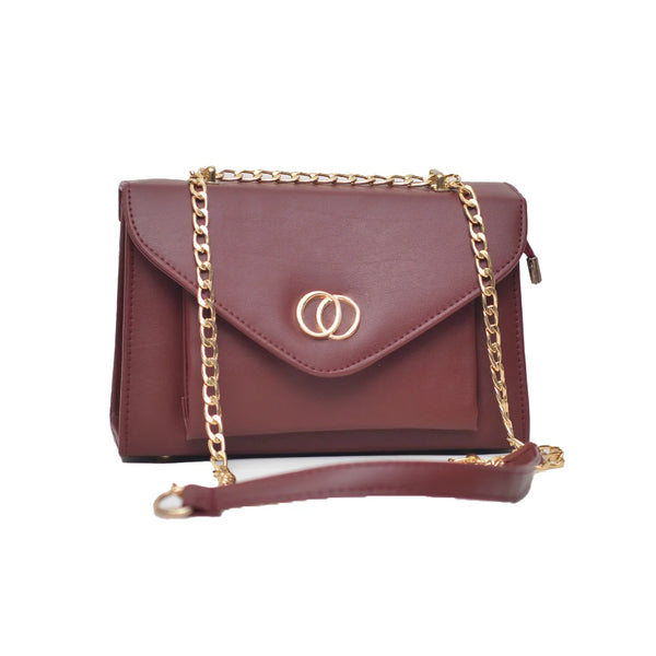 Classic Envelope Shaped Crossbody Bag (Maroon)