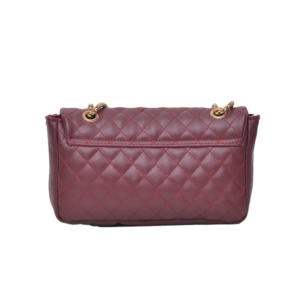 Classic Flap Shoulder Bag (Maroon)