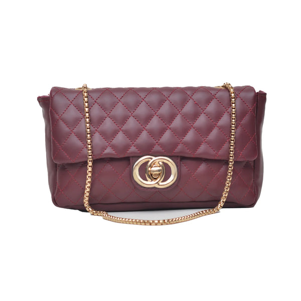 Classic Flap Shoulder Bag (Maroon)