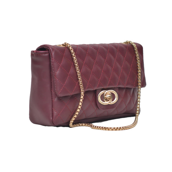 Classic Flap Shoulder Bag (Maroon)