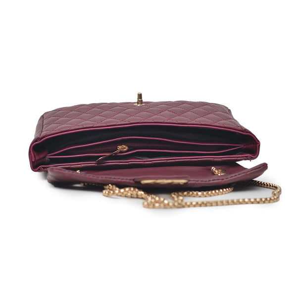 Classic Flap Shoulder Bag (Maroon)