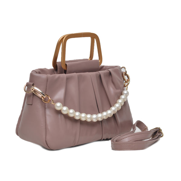 Metal Pearl Handle Bag (Purple)