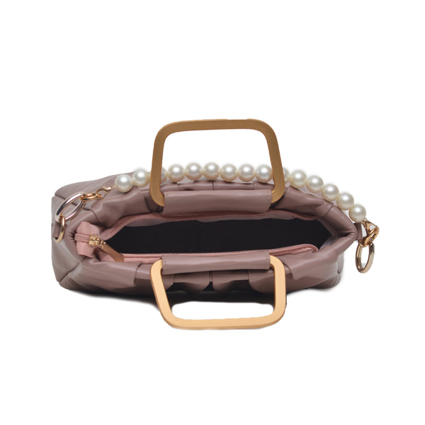 Metal Pearl Handle Bag (Purple)
