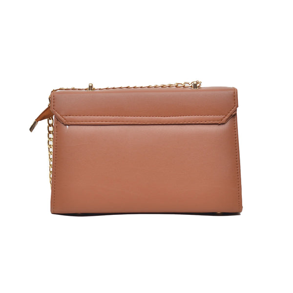 Classic Envelope Shaped Crossbody Bag (Mustard Brown)
