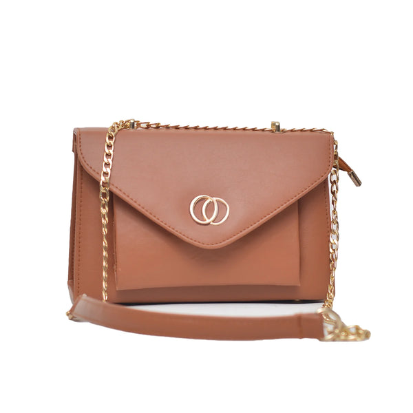 Classic Envelope Shaped Crossbody Bag (Mustard Brown)