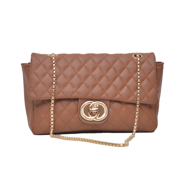 Classic Flap Shoulder Bag (Mustard Brown)