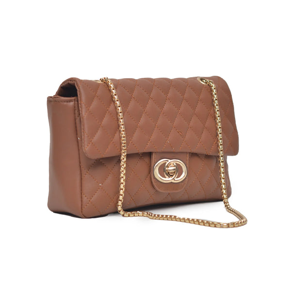 Classic Flap Shoulder Bag (Mustard Brown)