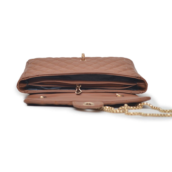 Classic Flap Shoulder Bag (Mustard Brown)