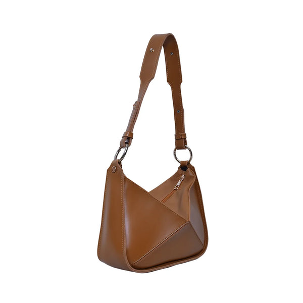 Puzzle Fold Leather Crossbody Bag (Mustard Yellow)