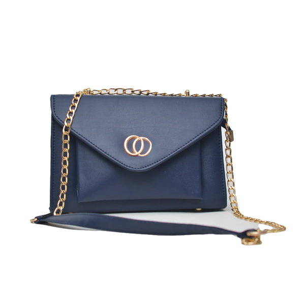 Classic Envelope Shaped Crossbody Bag (Navy Blue)