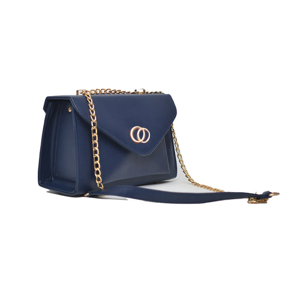 Classic Envelope Shaped Crossbody Bag (Navy Blue)