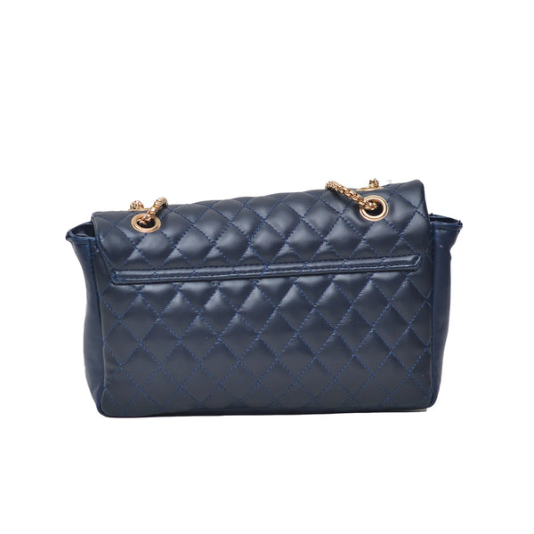 Classic Flap Shoulder Bag (Navy Blue)