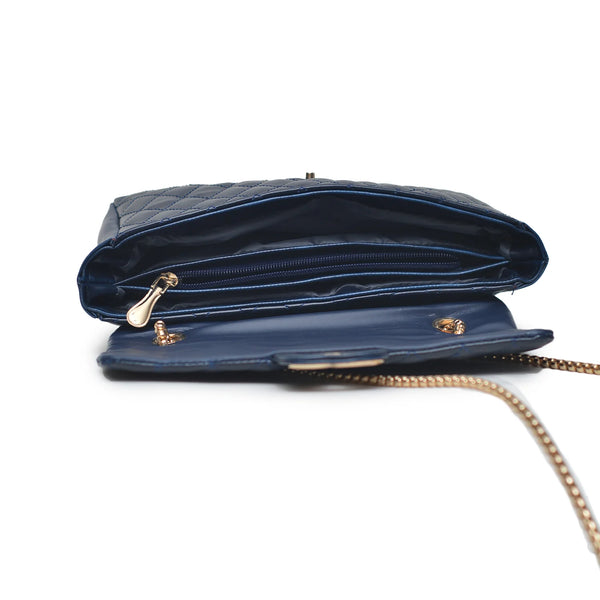 Classic Flap Shoulder Bag (Navy Blue)