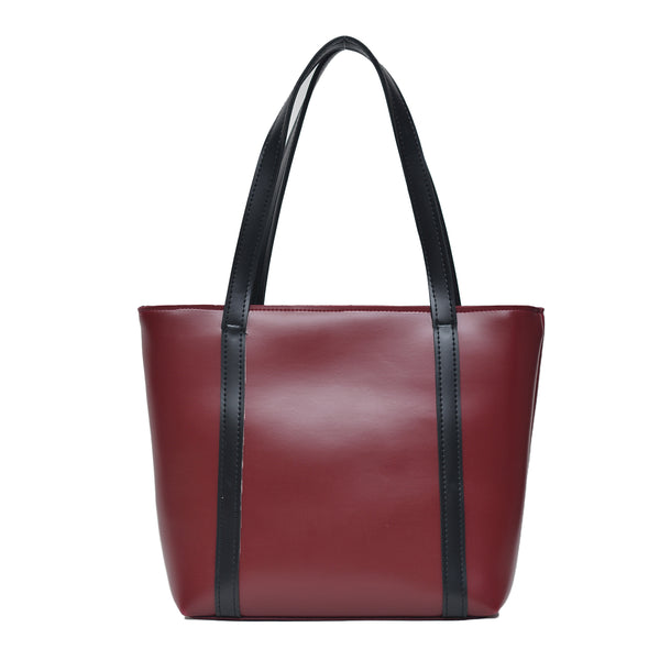 Oversized Shopper Shoulder Bag (Maroon)