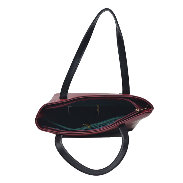 Oversized Shopper Shoulder Bag (Maroon)