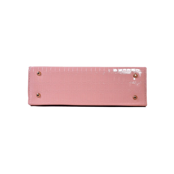 Crocodile Pattern Shoulder Bag (Pink)