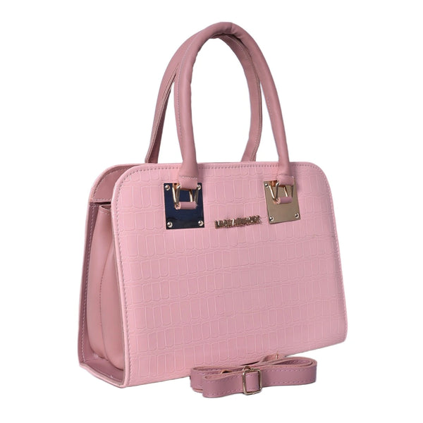 Crocodile Pattern Shoulder Bag (Pink)