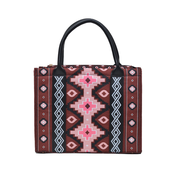 Printed PU Leather Shoulder Bag (Maroon & Black)