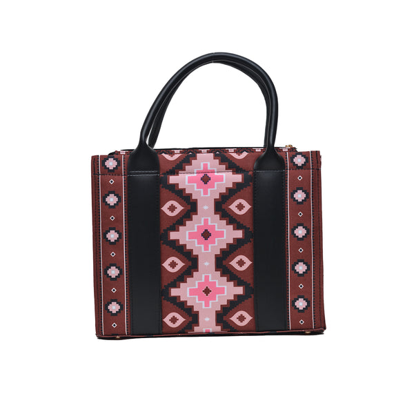 Printed PU Leather Shoulder Bag (Maroon & Black)