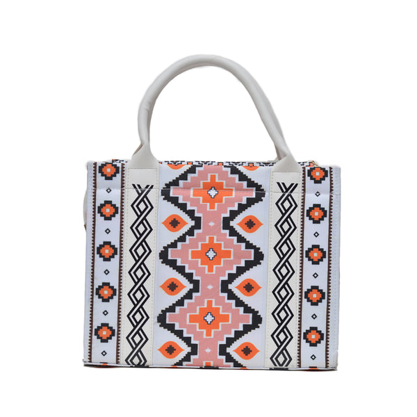 Printed PU Leather Shoulder Bag (White)