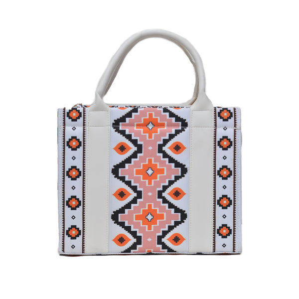 Printed PU Leather Shoulder Bag (White)