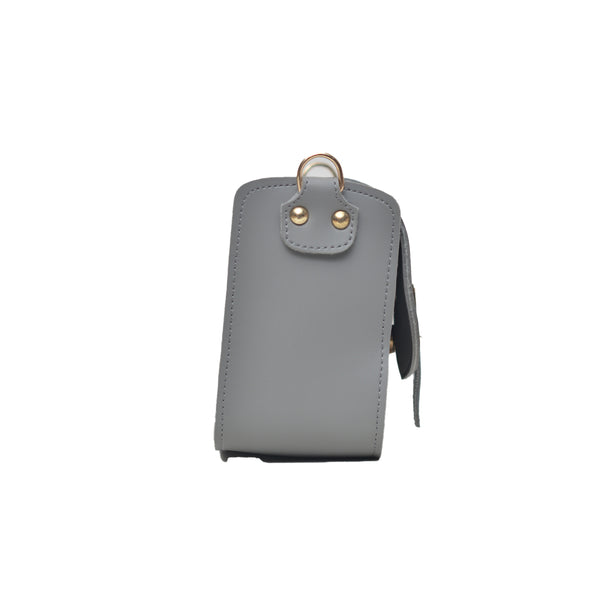 Saddle Buckle Crossbody Bag (Grey)
