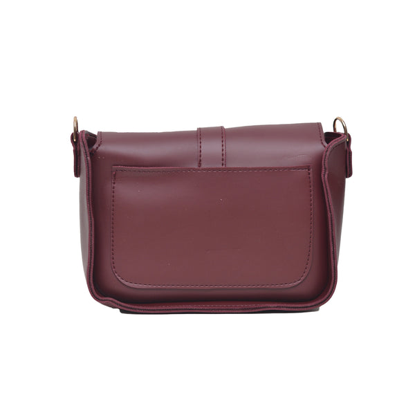 Saddle Buckle Crossbody Bag (Maroon)