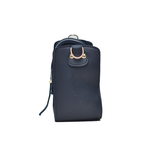 Saddle Buckle Crossbody Bag (Navy Blue)