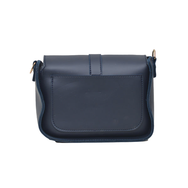 Saddle Buckle Crossbody Bag (Navy Blue)