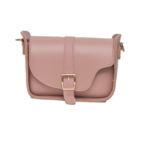 Saddle Buckle Crossbody Bag (Pink)
