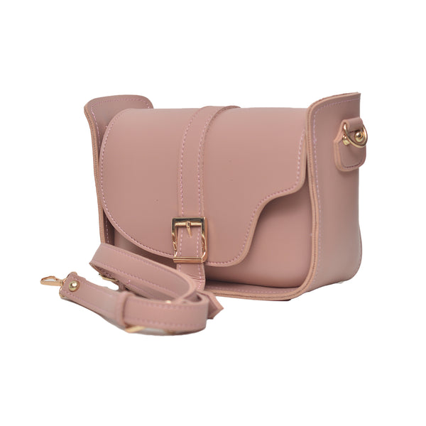 Saddle Buckle Crossbody Bag (Pink)