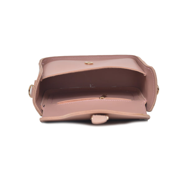 Saddle Buckle Crossbody Bag (Pink)