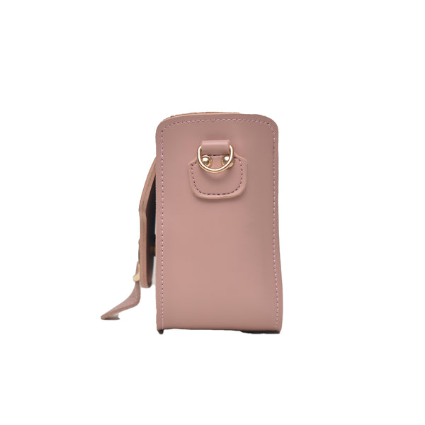 Saddle Buckle Crossbody Bag (Pink)