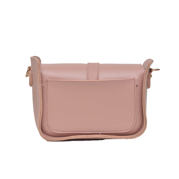 Saddle Buckle Crossbody Bag (Pink)