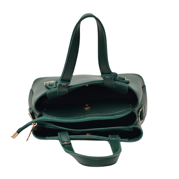 Shoulder Carry Bag with 3 Pockets (Bottle Green)