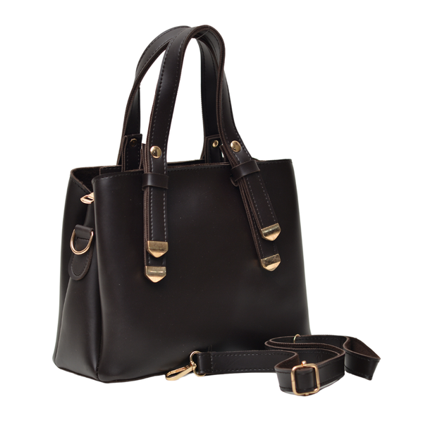 Shoulder Carry Bag with 3 Pockets (Dark Brown)