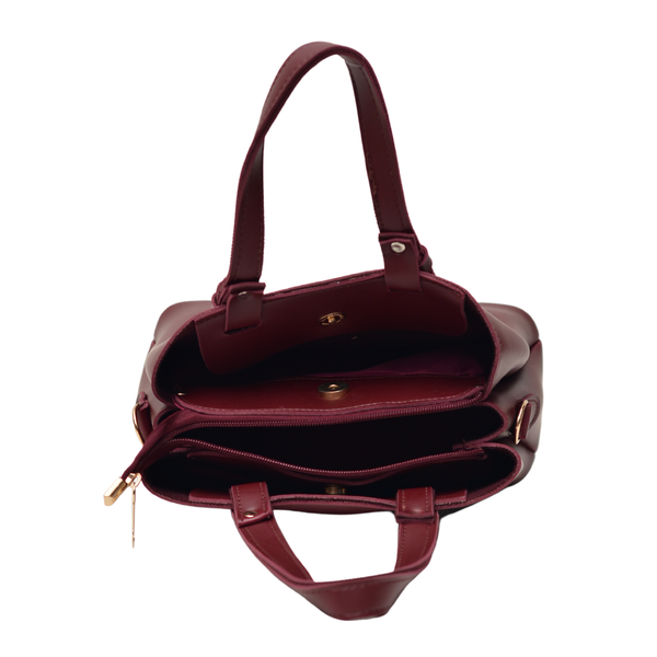 Shoulder Carry Bag with 3 Pockets (Maroon)