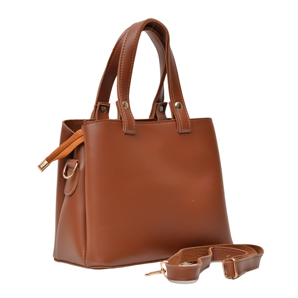 Shoulder Carry Bag with 3 Pockets (Mustard Brown)