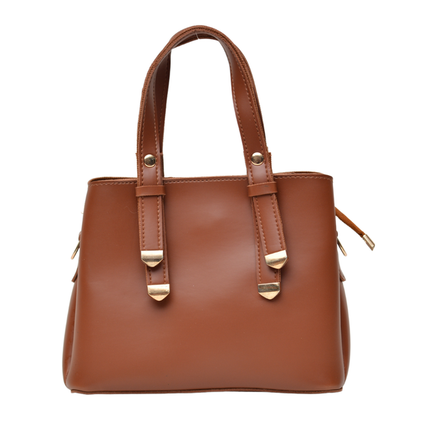 Shoulder Carry Bag with 3 Pockets (Mustard Brown)
