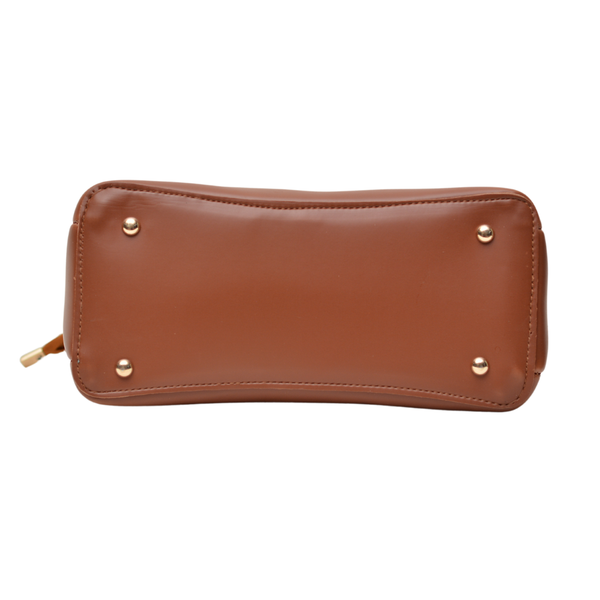 Shoulder Carry Bag with 3 Pockets (Mustard Brown)