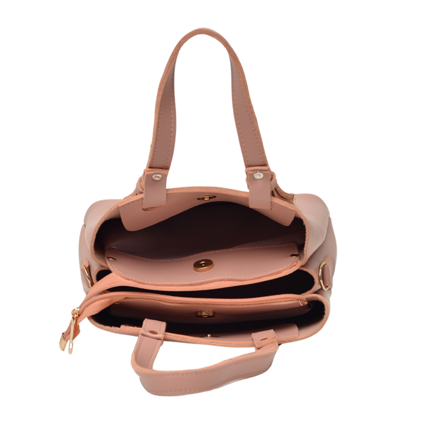 Shoulder Carry Bag with 3 Pockets (Pink)