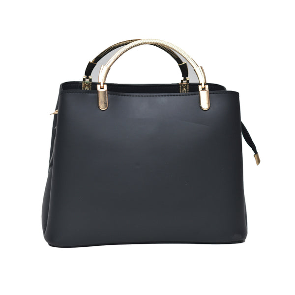 Steel handle Formal Handbag (Black)