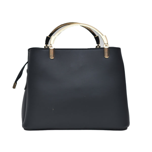 Steel handle Formal Handbag (Black)