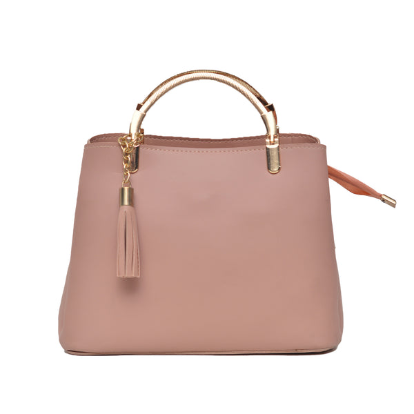 Steel handle Formal Handbag (Pink)