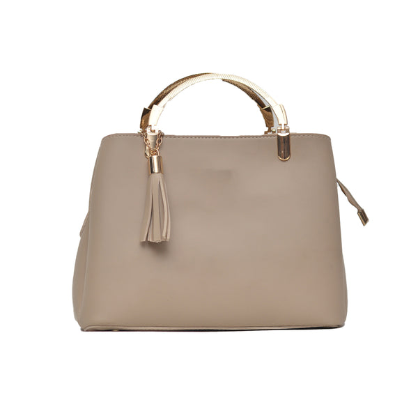 Steel handle Formal Handbag (Skin)