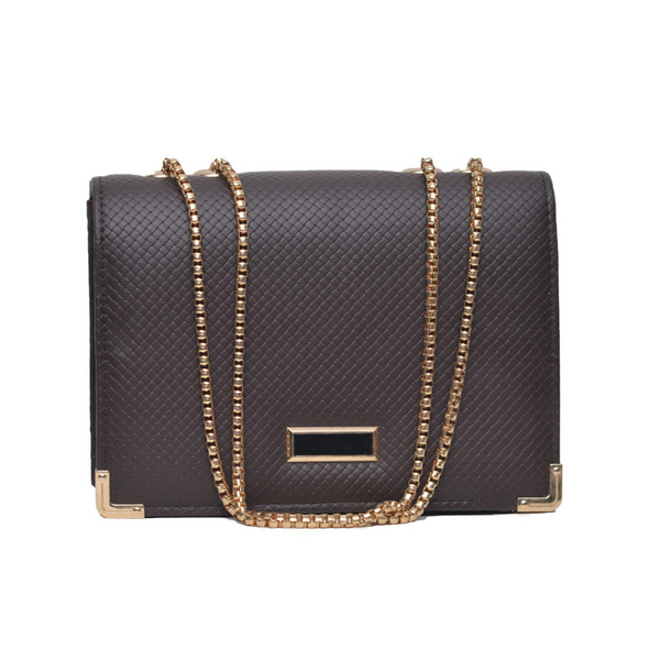 Textured Crossbody Bag (Dark Brown)
