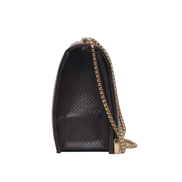 Textured Crossbody Bag (Dark Brown)