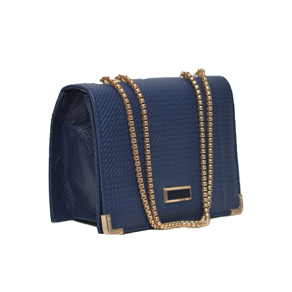 Textured Crossbody Bag (Navy Blue)